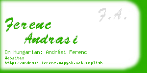ferenc andrasi business card